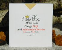 Wild Chaga King - Chaga Goji and Schizandra Berry - Teabags (20) (100% British Wild Chaga)