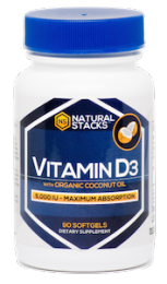 Vitamin D3 5,000 IU with Organic Coconut Oil - 90 ct.(Natural Stacks)