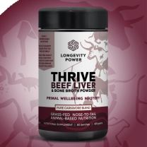 Longevity Power Thrive Beef Liver & Bone Broth Powder Pure Carnivore Blend 420g (60 servings)
